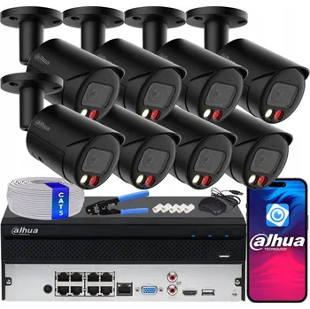 IP kamera Monitorovací sada 8x IP kamera 8 Mpx Dahua IPC-HFW2849S-S-IL-0280B-BLACK