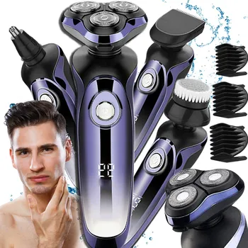 Holicí strojek 4D HOLICÍ STROJEK PÁNSKÝ ZASTŘIHOVAČ VOUSŮ NA HLAVU 4V1 ČERNÝ S AKUMULÁTOREM