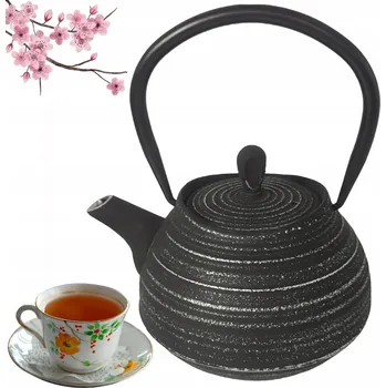 Konvice na čaj Litinová KONVICE čaj KAMILLE s nálevníkem, bylinková konvice s sítkem