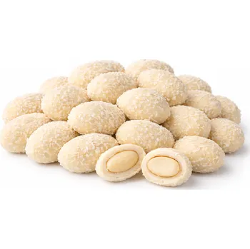 Mandle blanšírované v bílé čokoládě s kokosem 5 kg LES FRUITS DU PARADIS