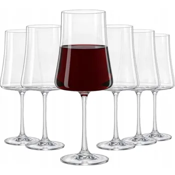 Sklenice 6x SKLENIČKY NA BÍLÉ ČERVENÉ VÍNO VODU KŘIŠŤÁLOVÉ 350 ML SADA