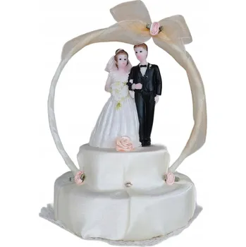 Obraz Ozdoba na dort svatební atlasová ecru lososová mp