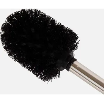 WC štětka Vyměňte kartáč na WC, černý kartáč s kovovou rukojetí