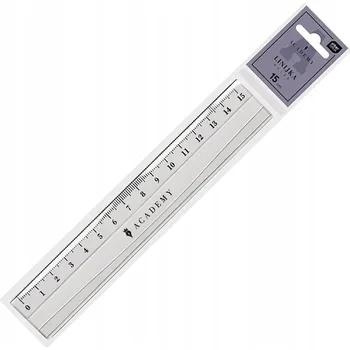 pravítka Průhledné plastové pravítko 15 cm Academy Interdruk