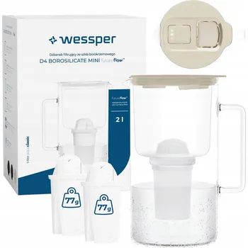 Filtrace vody Filtrační konvice skleněný Wessper D4 BOROSILICATE MINI FF BG + 3x filtr