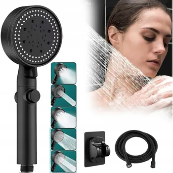 Sprchová hlavice ÚSPORNÁ SPRCHOVÁ SPRCHOVÁ HLAVICE 5 REŽIMŮ HADICE 1,5M SNADNÁ INSTALACE