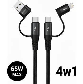 Datový kabel UNIVERZÁLNÍ KABEL PRO RYCHLÉ NABÍJENÍ USB-A / USB-C NA USB-C A IPHONE 65W