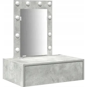 Toaletní stolek Šedá toaletní stolek se zrcadlem 60 x 40 x 70 cm, materiál na bázi dřeva