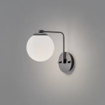 Lampička Opviq Nástěnné světlo Daisy, černé, sklo, výška 22 cm, E27 černá, bílá 1 x 40 W - Doprava zdarma