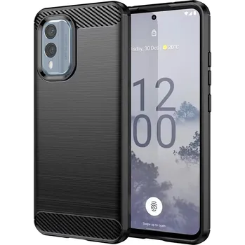 Pouzdro na mobilní telefon Techsuit Karbon Silikon Kryt Nokia X30 Černý