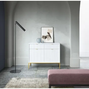 Komoda Kombinovaná komoda MISHEEL - bílá / zlatá