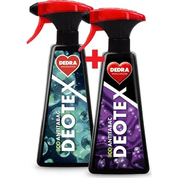 Pohlcovač pachu 2× DEOTEX ANTITABAC | Pohlcovač pachů na textil & interiéry | vůně ZAZEN + RELAXATION | 2× 500 ml Dedra