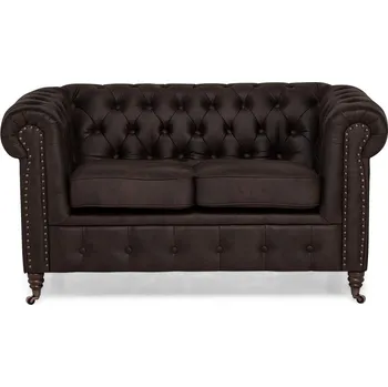 Pohovka 2-místná pohovka Chesterfield Oxford - Meble Ropez margarita 14, cvoky v barvě starého zlata, kolečka 148x72 cm