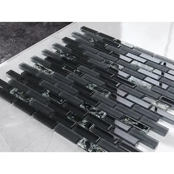 SKLENĚNÁ MOZAIKA BLACK BRICK mozaika 29,9 x 30,5 cm (0,091 m2)