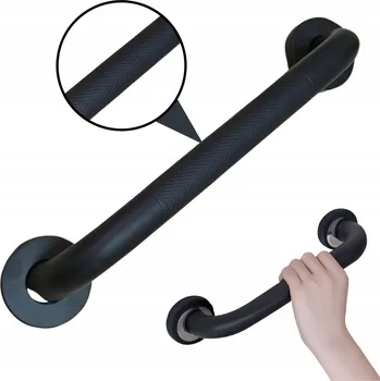 Madlo do koupelny Nástěnný koupelnový úchyt nerezová ocel černý matný 30 cm