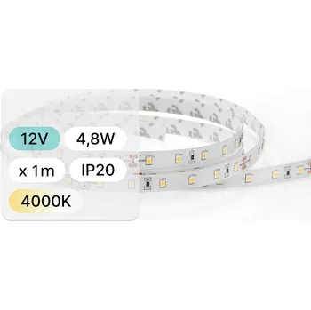 LED páska LED pásek SMD 2835 12V 4000K neutrální bílá 4.8W/m 60LED/m šířka 8mm - 1m