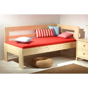 Postel Rohová postel z masivu - jednolůžko HANNY I. 90x200, smrk