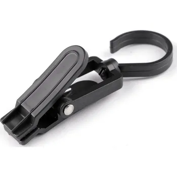 Háček plastový na zboží s klipem, barva černá