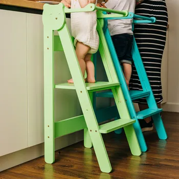 učicí věž Family-scl Skládací dětská učící věž-Zelená