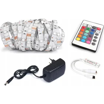 LED páska SADA LED RGB PÁSEK 2,5M DÁLKOVÝ OVLADAČ, OVLADAČ, NAPÁJECÍ ZDROJ