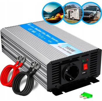 Měnič napětí Extralink OPIP-1500W Měnič Napětí napětí automobilová 12V, 1500W čistá sinusoida