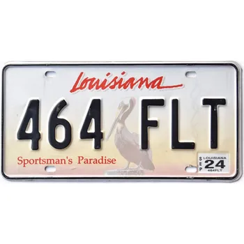 Plechová cedule Americká SPZ Louisiana Sportsman´s Paradise 464 FLT
