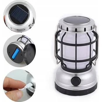 Stojací lampa Akumulátorová LED lampa LTC 8 W s USB vstupem, voděodolná, s možností postavení, se solárním panelem