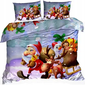 Povlečení Povlečení Bavlna Satén 140x200 cm 3D MIKULÁŠ S ZVONEČKEM