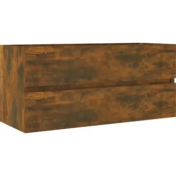 Koupelnový nábytek Skříňka pod umyvadlo závěsná, dřevotříska, kouřový dub, 100x38,5x45 cm