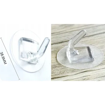 Věšák VĚŠÁK SAMOLEPICÍ HÁČKY VĚŠÁKY SILNÉ PRŮHLEDNÉ 6 KS