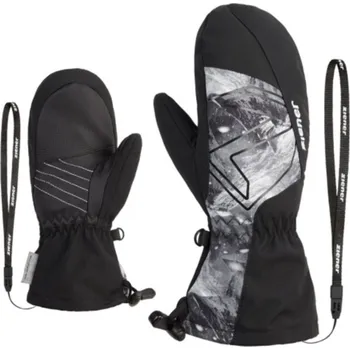 Rukavice ZIENER LAVALINO-Z AS® AW MITTEN glove junior unisex black.grey mountain print, 4,5