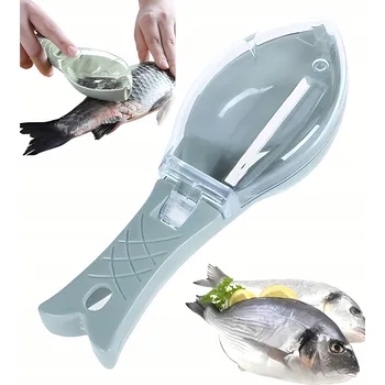 Kuchyňská škrabka ŠKRABKA NA RYBY S NÁDOBKOU NA ŠUPINY, ODSTRAŇOVAČ ŠUPIN