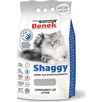 Podestýlka pro kočku Super Benek Shaggy 10L Hrudkující Bentonitové Stelivo pro kočky