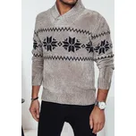 Béžový pánský stylový svetr s norským vzorem WX2269 Velikost: XL