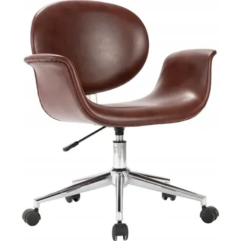 Otočná kancelářská židle hnědá, 67 x 62 x (80-87,5) cm