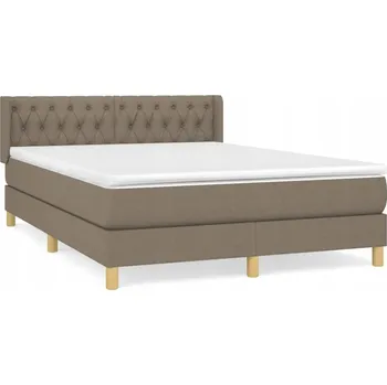 Postel Kontinentální postel taupe 193x147x78/88 cm s matrací 140x190x20 cm