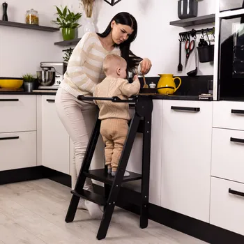 učicí věž Family-scl Skládací dětská učící věž-Černá