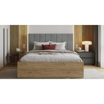 Postel Čalouněná postel GRENADA 160x200 cm se zdvižným roštem šedá