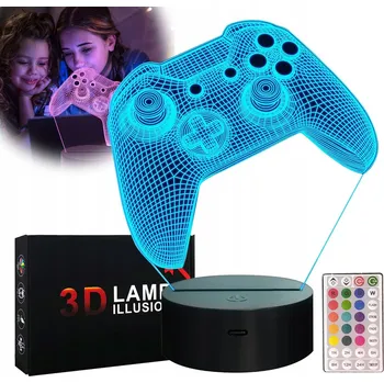 Lampička NOČNÍ LAMPA LED Podložka Gamer STOLNÍ NA STŮL 3D OVLADAČ PRO DĚTI