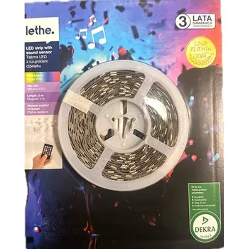 LED osvětlení Lethe RGB LED pásek s čidlem zvuku 5 m + dálkový ovladač