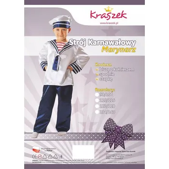 Karnevalový kostým Kostým Kostým NÁMOŘNICE Námořník Kapitán Loď Karneval Párty 110/116cm