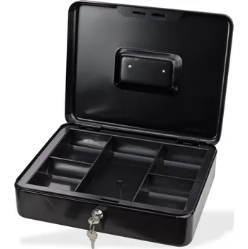 Příruční pokladna DEMA Kovová pokladnička 30x24x9 cm GKG, černá