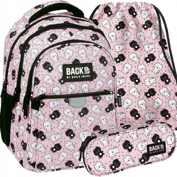 Vícekomorový Školní batoh Back Up bílý, černý, růžový, vícebarevný 24 l