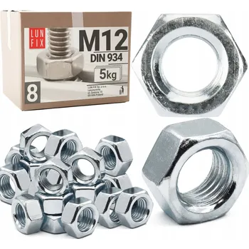 Matice Matice M12 tř. 8 pozink DIN 934 balení 5kg ~310 Ks