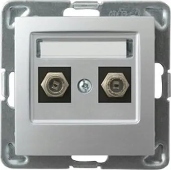 Elektrická zásuvka Anténní zásuvka nástěnná Ospel stříbrná