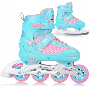 Kolečkové brusle BRUSLE 2V1 2v1 KOLEČKOVÉ BRUSLE A BRUSLE NA LED PRO DĚTI I DOSPĚLÉ NASTAVITELNÉ ABEC-7 38-41