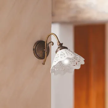 Lampička Ceramiche Nástěnné světlo Semino, keramické stínidlo - průměr stínidla 18 cm bronzová, bílá 1 x 40 W - Doprava zdarma