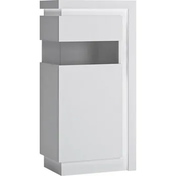 Knihovna Vitrína levá Lyon - Meble Wojcik Bílý Lesk / Alpská Bílá 59.7x123.6 cm