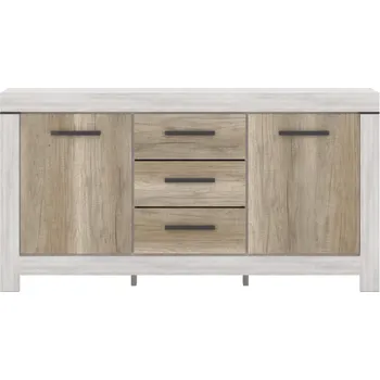 Komoda Dvoudveřová komoda Belen - Mebelbos Světlý dub 160x84 cm