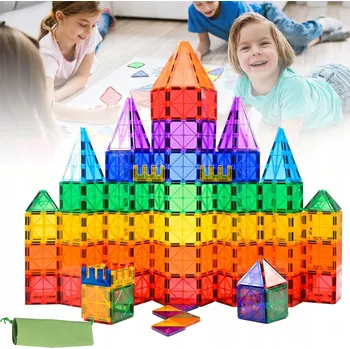 ostatní stavebnice STAVEBNICE VELKÉ MAGNETIC TILES 3D 40 EL. PRO DĚTI